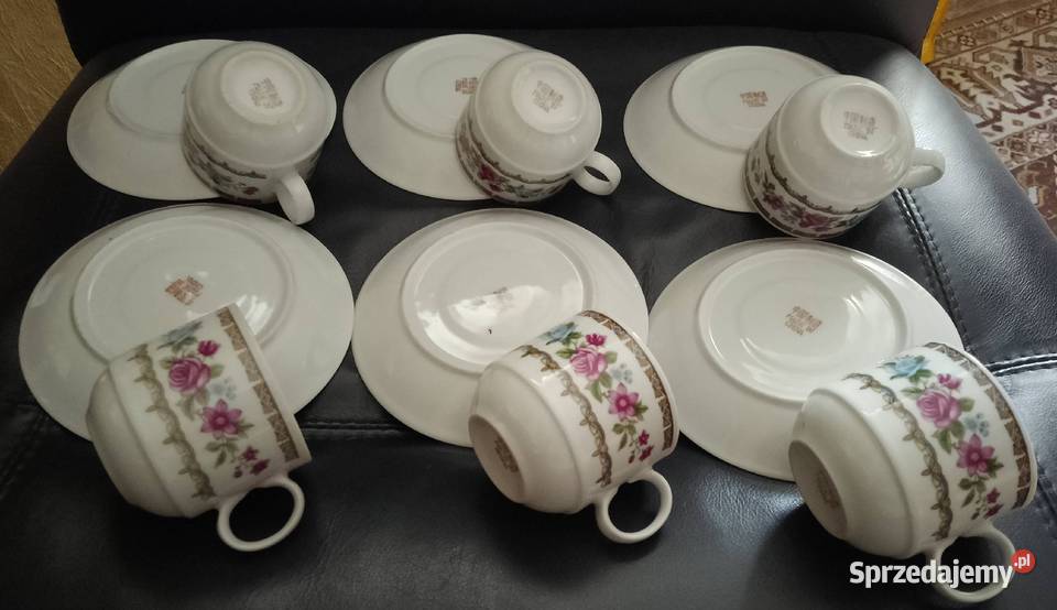 Chińskie porcelanowe filiżanki i spodki Porcelana i szkło Nakło nad Notecią sprzedam