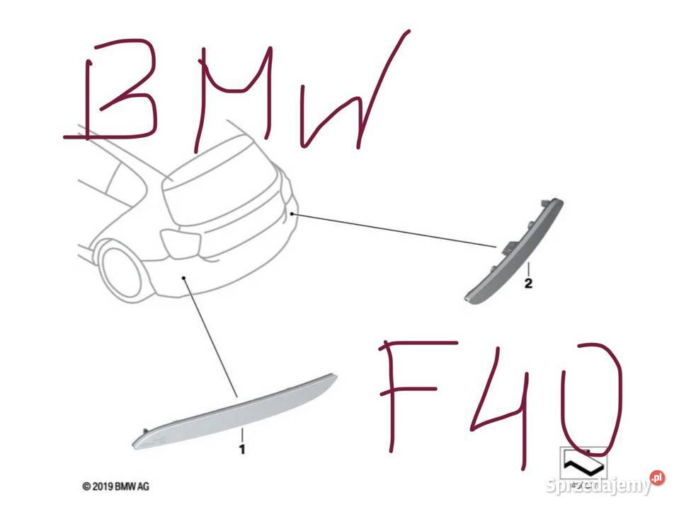 BMW F40 Odblask lewy prawy tylny zderzaka Warszawa sprzedam