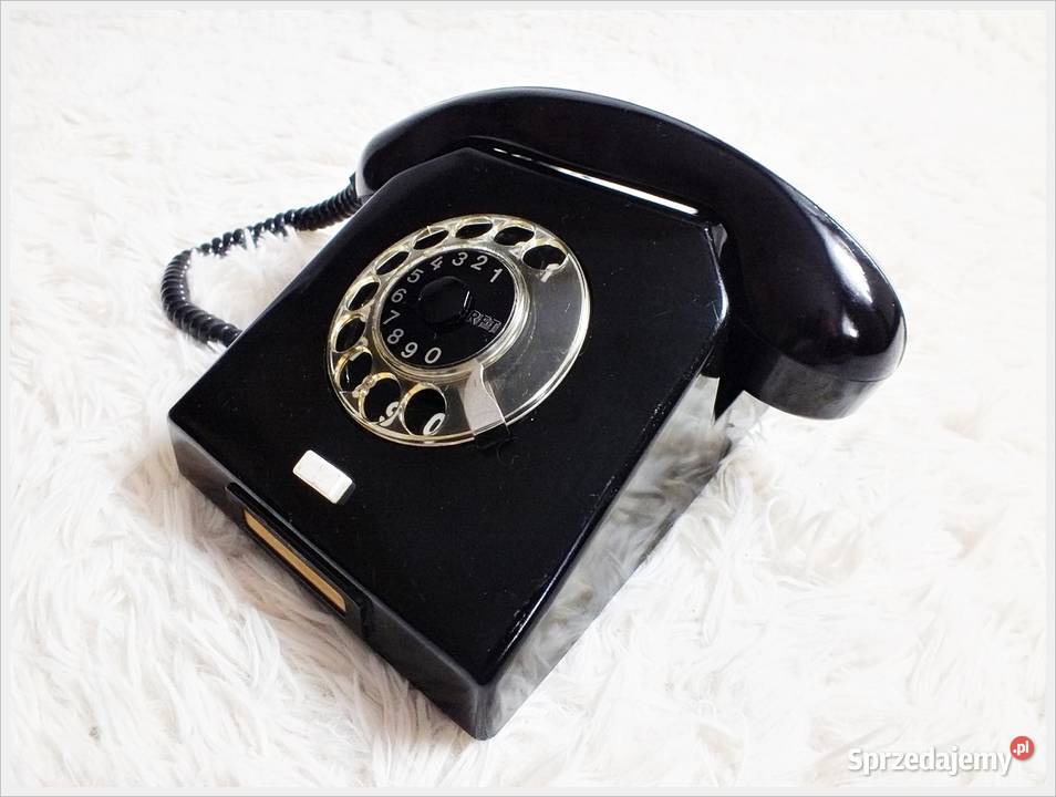 Stary telefon w czarnym bakelicie W58 RFT ebonit Antyki Żary