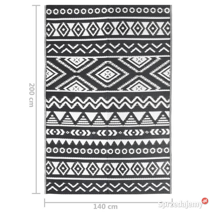 Dywan zewnętrzny czarny 140 x 200 PP WM316978 Warszawa