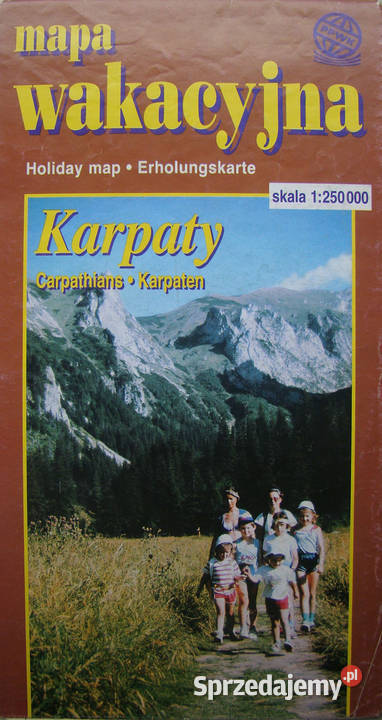 KARPATY Mapa wakacyjna 1 250 000 1998 małopolskie Limanowa sprzedam