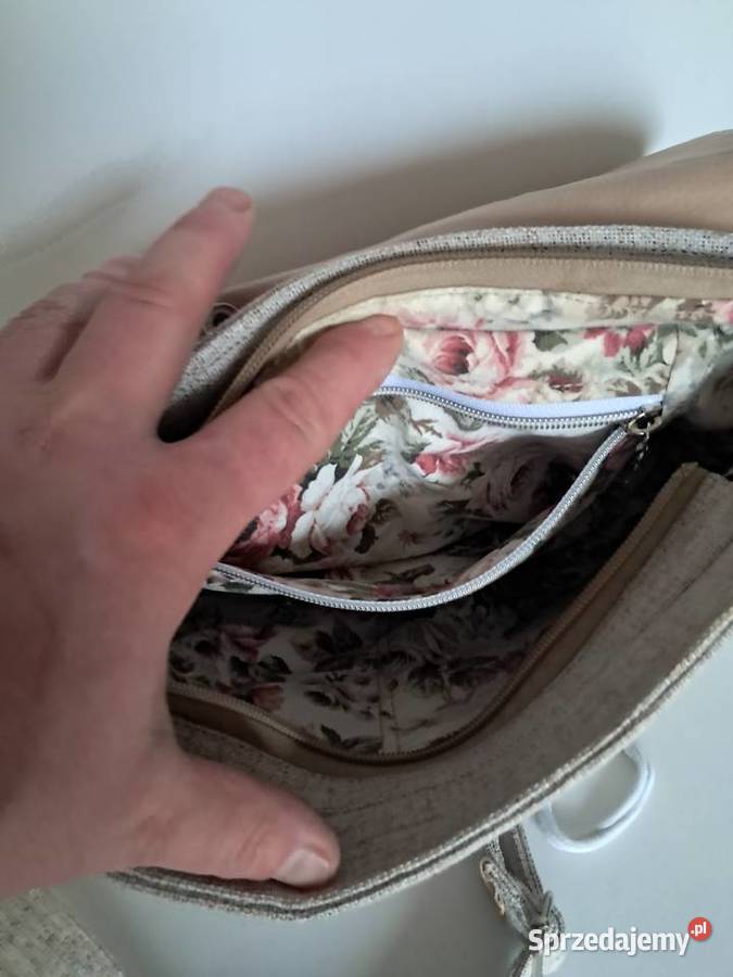 jedyna taka nowa beżowa torebka ręcznie robiona świętokrzyskie Sandomierz sprzedam