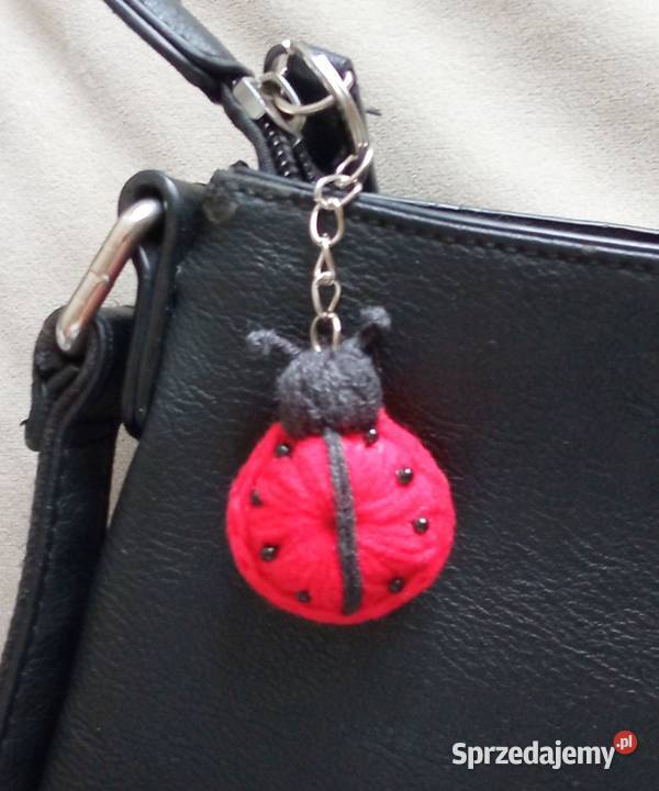 Biedronka wykonana na szydełku brelok łódzkie Łask