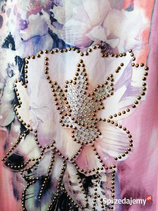 NOWA RÓŻOWA SUKIENKA OVAVIFA PIĘKNIE ZDOBIONA RL Łódź