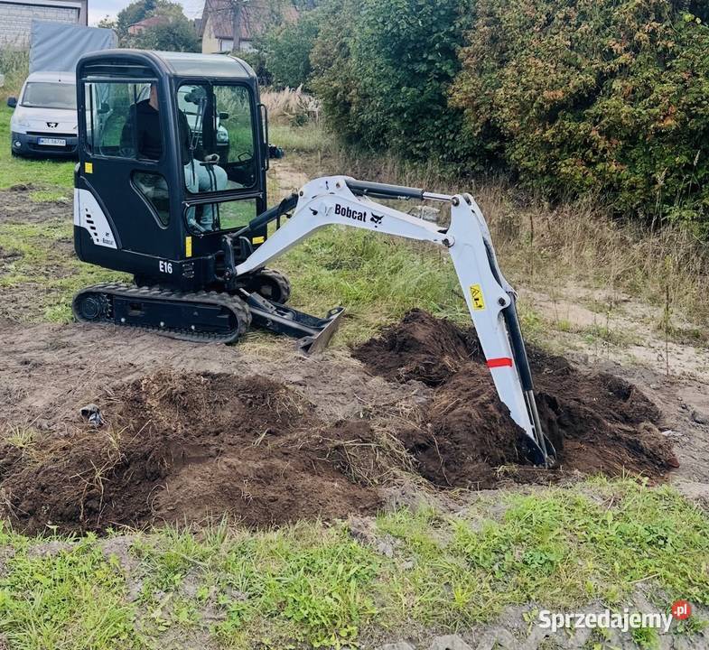 Minikoparka Bobcat E16 wynajem JCB cat doosan mazowieckie Celestynów