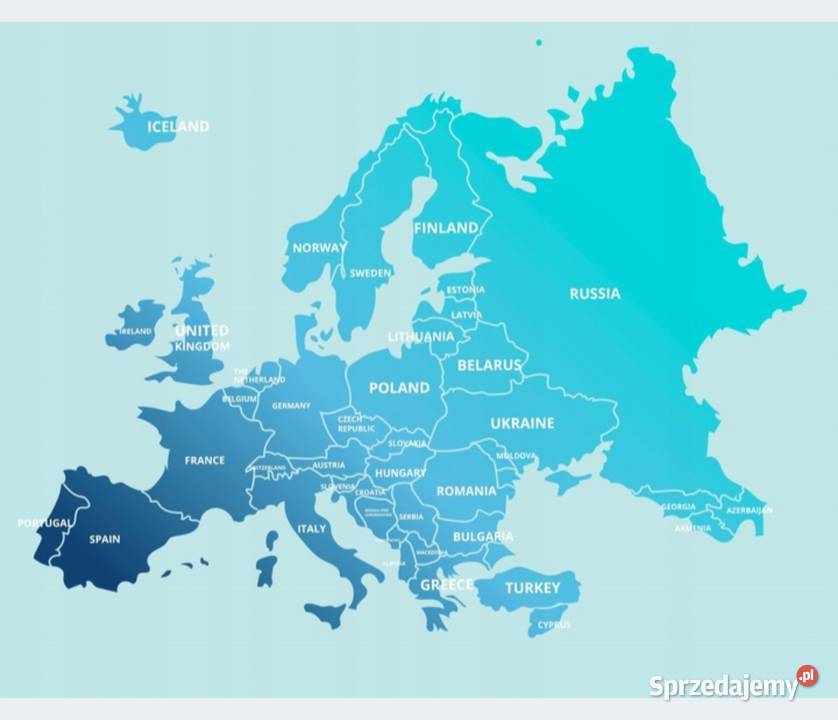 Mapa Europy Toyota CHR AURIS AVENSIS CAMRY sprzedam