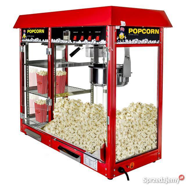 Maszyna do popcornu z witryną grzewczą 1700W Poczesna sprzedam