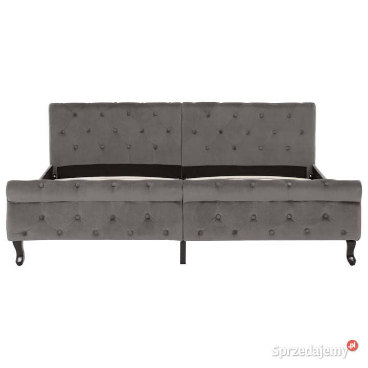 Rama łóżka szara tapicerowana aksamitem 180 x 226cm Warszawa
