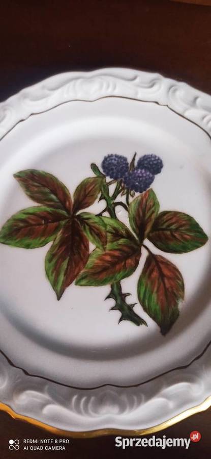 Talerzyk deserowy ręcznie malowane owoce pomorskie Gdańsk
