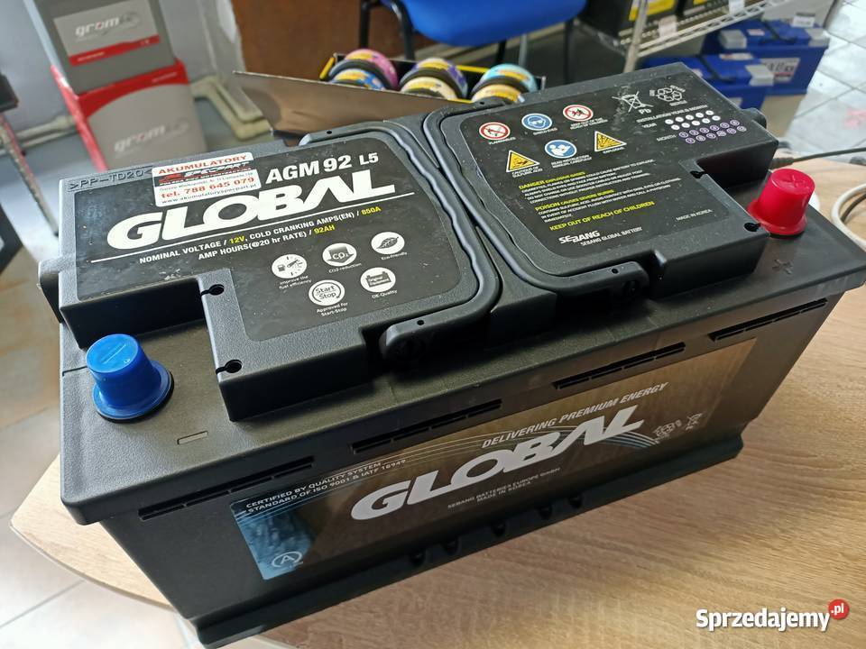 Akumulator Global AGM STARTSTOP 92Ah 850A Układ elektryczny pomorskie Słupsk