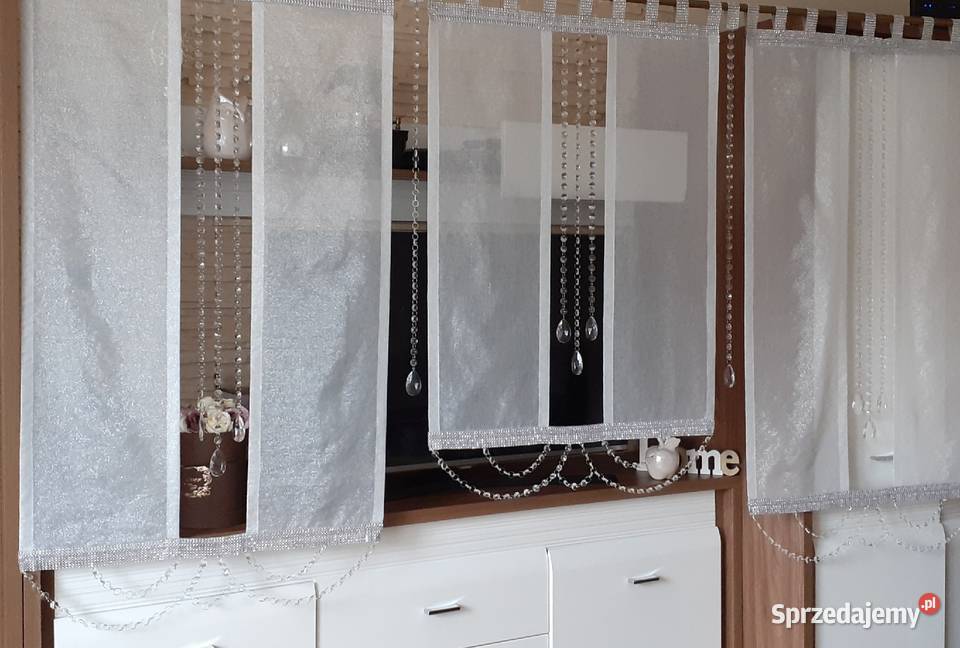 Firany panele z koralami biały mazowieckie Mława sprzedam