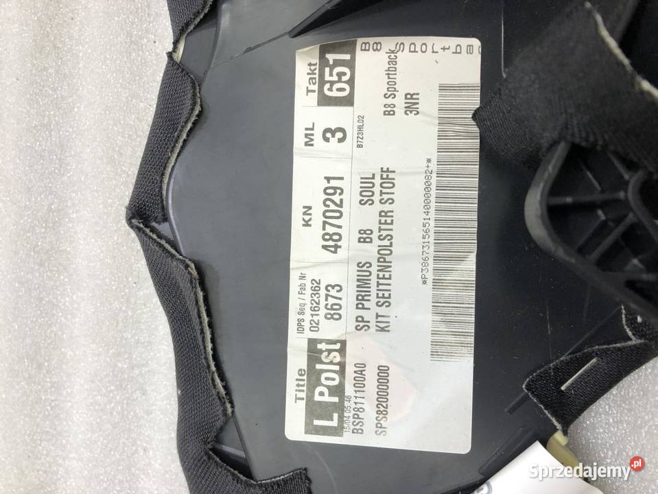BOCZEK KANAPY TYŁ AUDI A5 8T 8T0857791