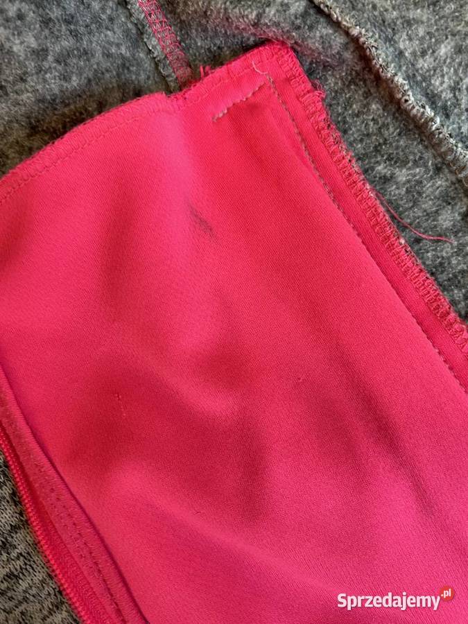 Polar sweter kurtka szary melanż różowy HIT