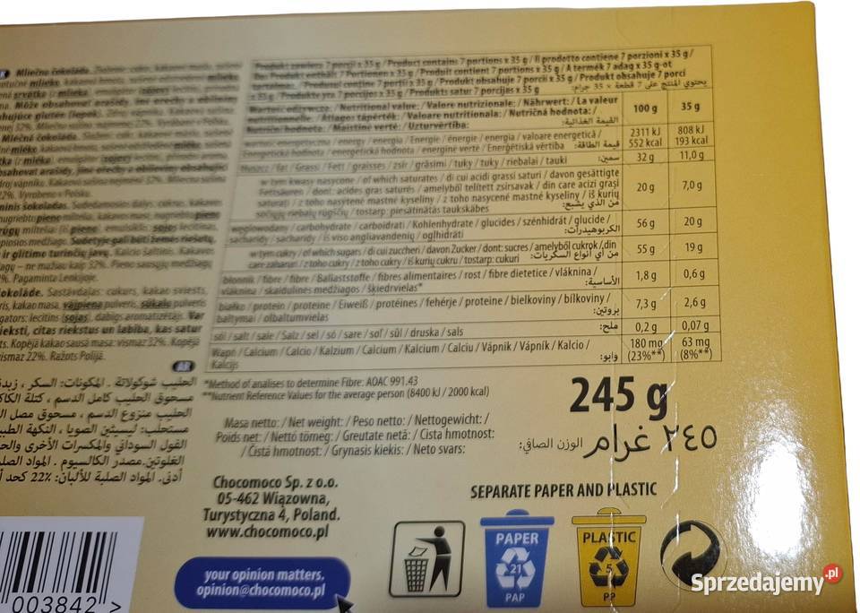 Chocoyoco Premium Czekolada mleczna 245g