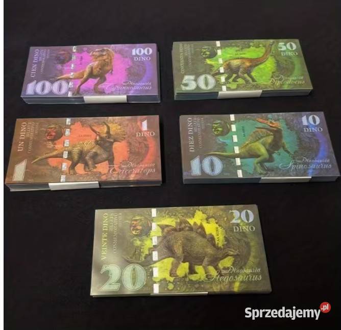 Kolekcjonerski zestaw banknotów z dinozaurami 5 Antyki, Sztuka, Kolekcje Warszawa