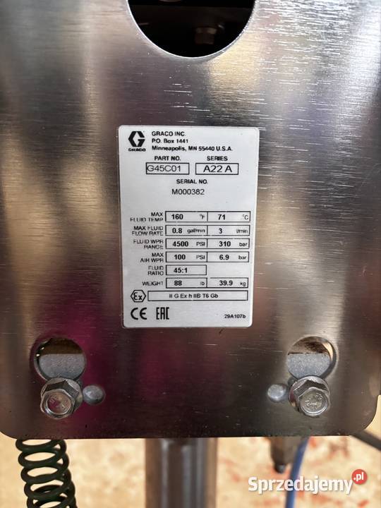 Agregat malarski GRACO MERKUR 451 pneumatyczny Podskarbice Szlacheckie