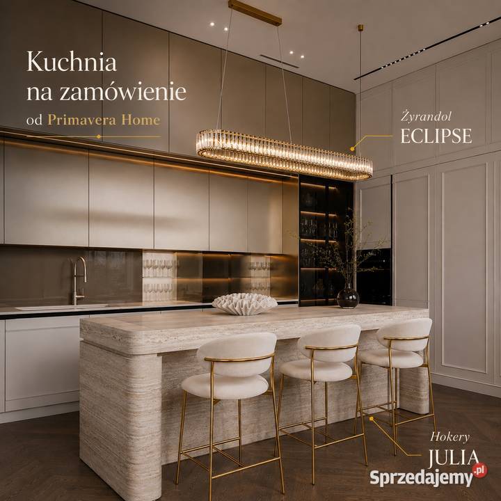 Nowoczesny hoker glamour beżowy złoty w stylu Warszawa
