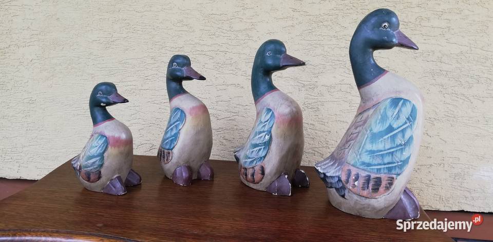 Kaczki drewniane figurki kaczory rodzina kaczek Garwolin