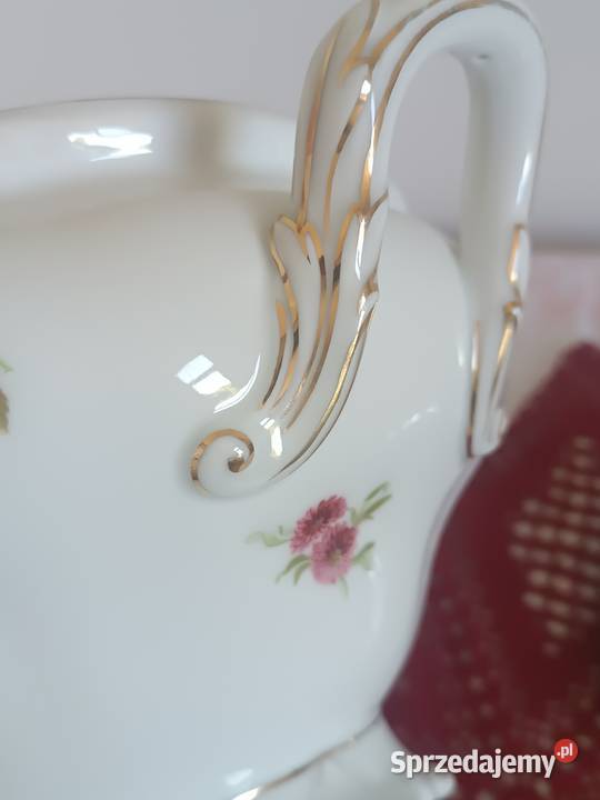 Piękna duża stara waza Porcelana i szkło
