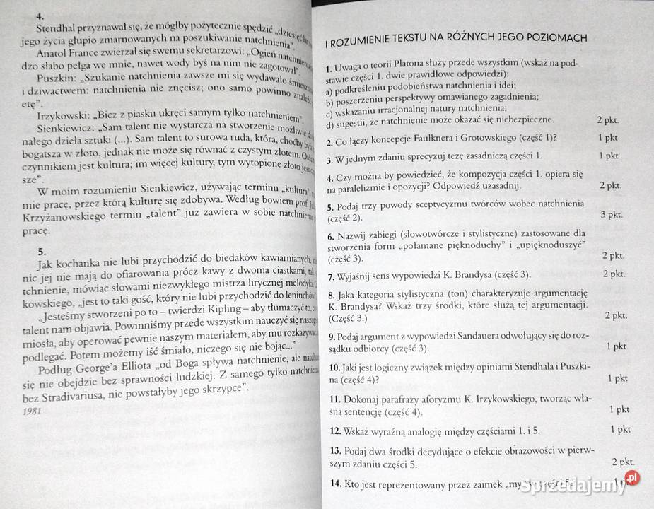 zadania do nowej matury z języka polskiego Rok wydania 2000 Chełm