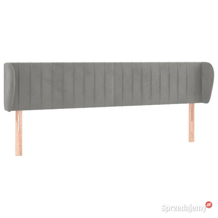 Zagłówek uszak jasnoszary 183x23x7888 aksamitny mazowieckie Warszawa
