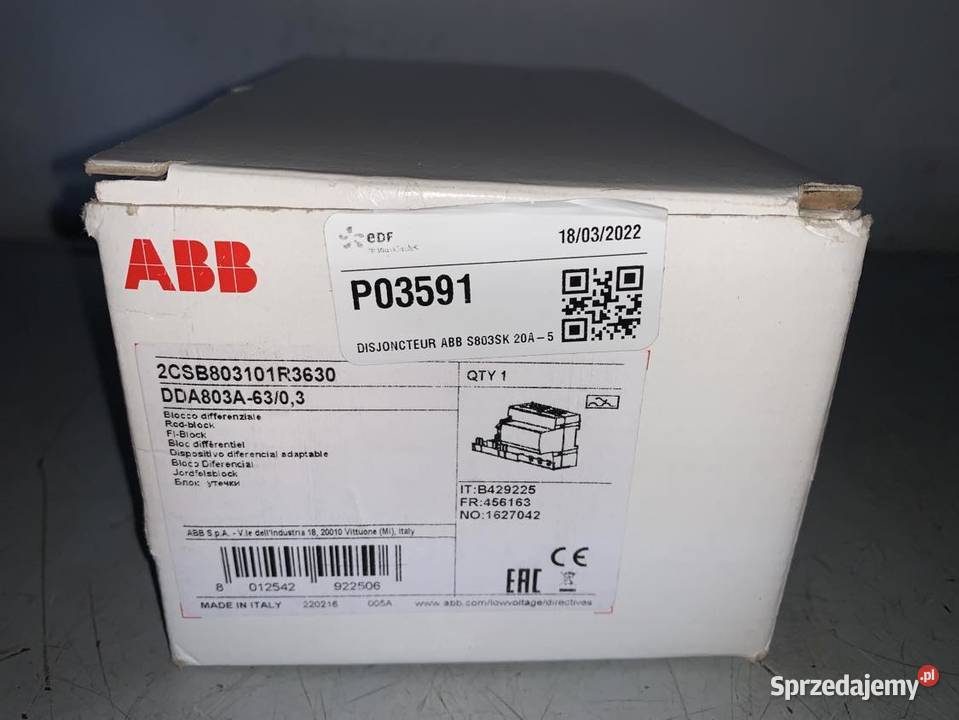 ABB 2CSB803101R3630 DDA803A6303 Blok Warszawa