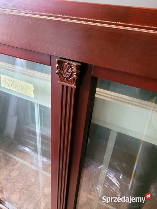 okno drewniane 117x142 dwuskrzydłowe szyba Turawa