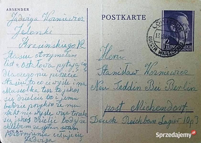 1944 Komplet 3 kart Obóz pracy Reichsbahn Berlin Filatelistyka sprzedam