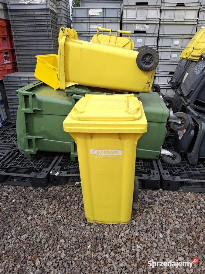 Kosz na śmieci 120l żółtytworzywo sztuczne śląskie Gliwice