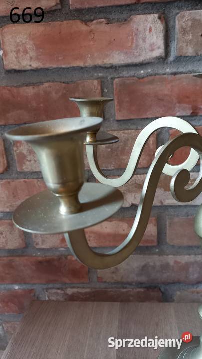 Świecznik mosiężny pięcioramienny Kandelabr 40 Gawroniec