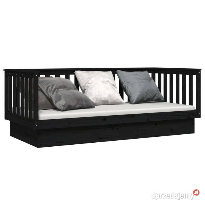 Łóżko dzienne czarne lite drewno sosnowe 100x200 sprzedam