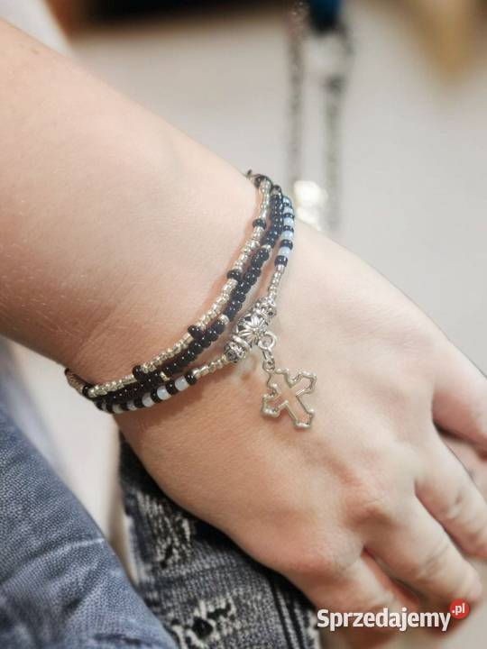 Bransoletka z koralików 3 warstwowa z zawieszka Sanok sprzedam