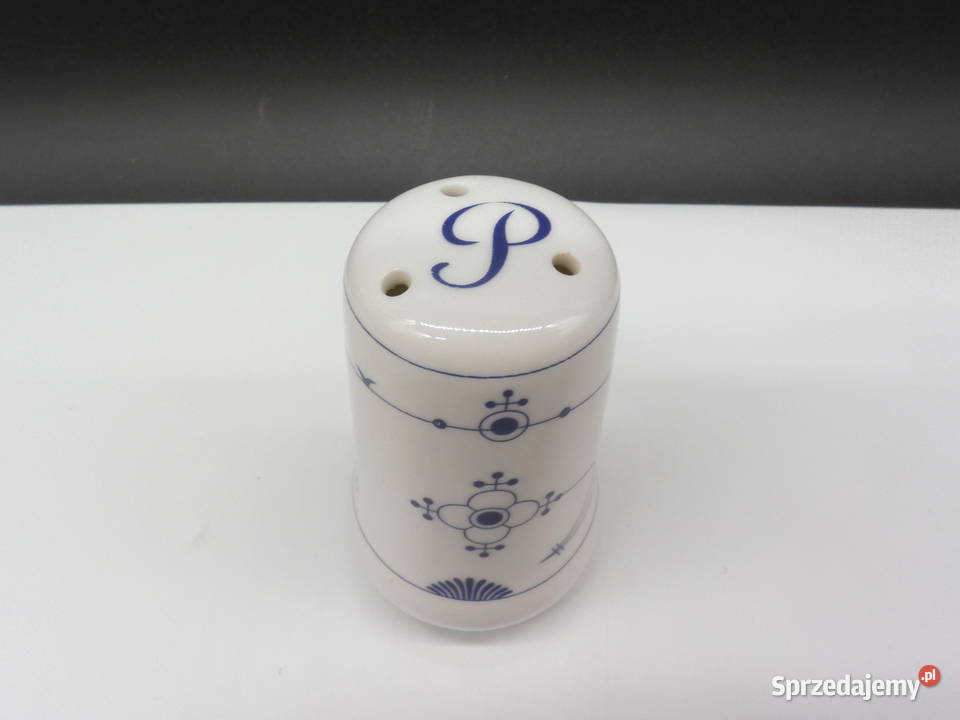 Przyprawnik na pieprz Indisch Blau Wzór Słomkowy Porcelana i szkło Raszków