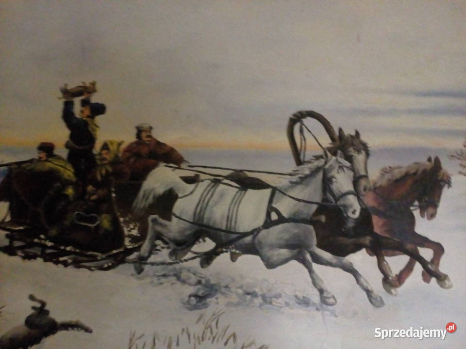 obraz olejny odcienie szarości Białystok sprzedam