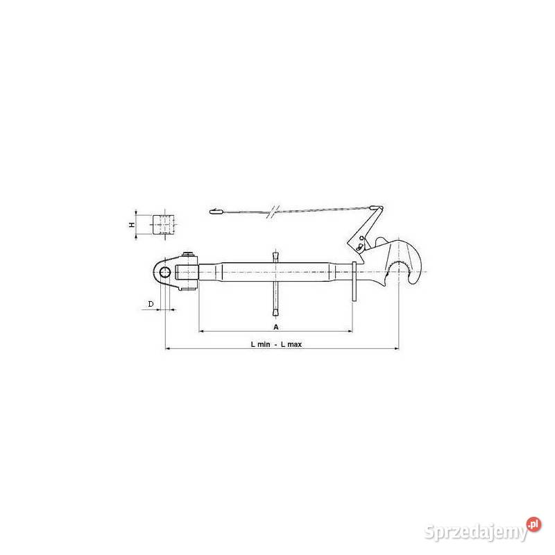 Łącznik centralny z hakiem kat 3 670935mm 10594 Kamionna