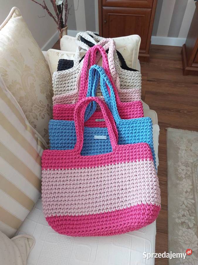 Torba ze sznurka Shopper ręcznie robiona Nowa Zwoleń