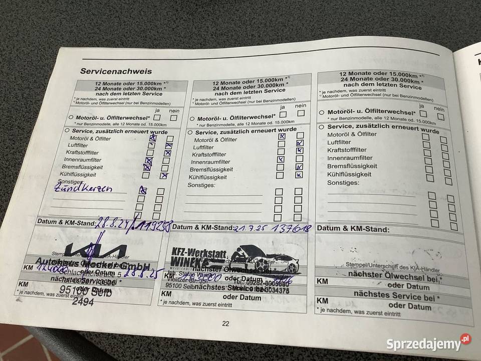 Kia Rio 12 Spirit serwis ASO czujnpark Kraków
