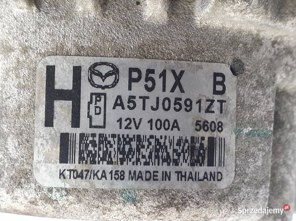 ALTERNATOR Mazda 3 III 15 16V A5TJ0591ZT 100A Układ elektryczny silnika