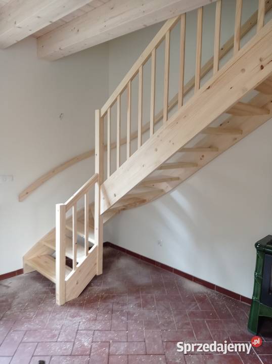 Schody niskobudżetowe surowe świerkowe