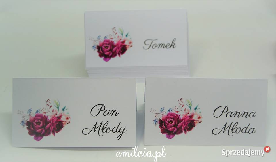 Winietki wykonane na zamówienie Slub Wedding lubuskie