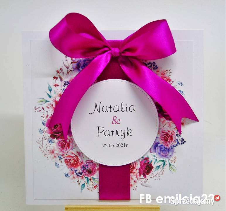 Zaproszenia w kolorze fuksji Ślub Wedding Zielona Góra sprzedam