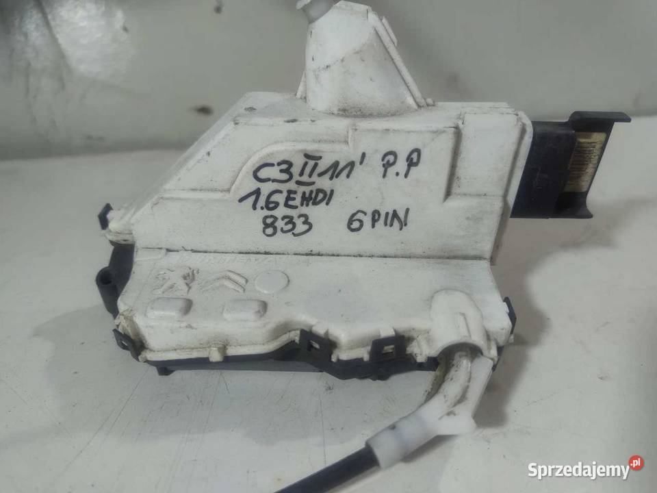 ZAMEK DRZWI PRAWY PRZÓD 6 PIN CITROEN C3 II 16