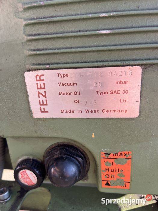 Pompa próżniowa FEZER 075kW West Germany 16m3H Narzędzia