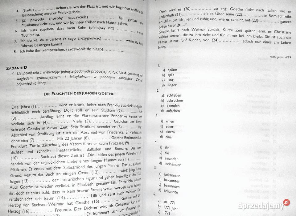 Język niemiecki Tematy i zagadnienia maturalne J Rok wydania 2002 lubelskie Chełm sprzedam