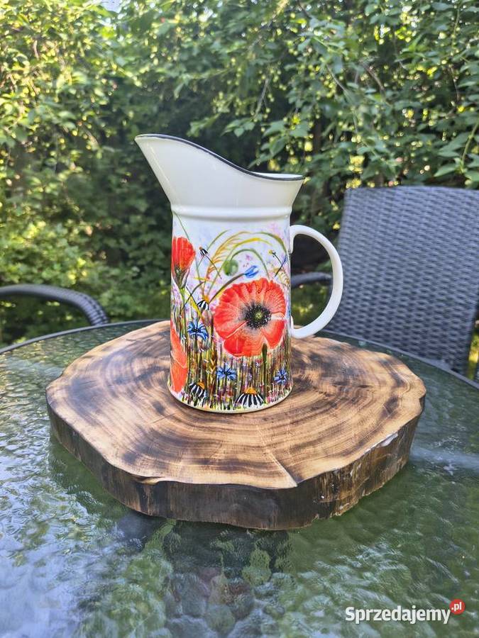 Dzbanek porcelanowy ręcznie malowany Mrągowo