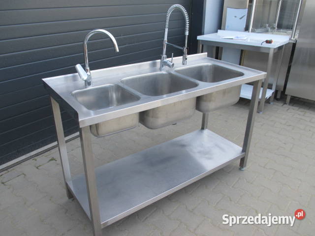 ZLEW GASTRONOMICZNY 3 KOMOROWY Z PÓŁKĄ 1386085 Ostrów Wielkopolski sprzedam