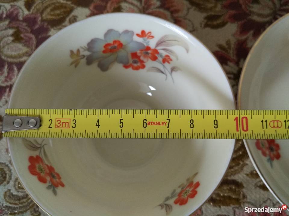 Trio śniadaniowe ecru porcelana sygnowana
