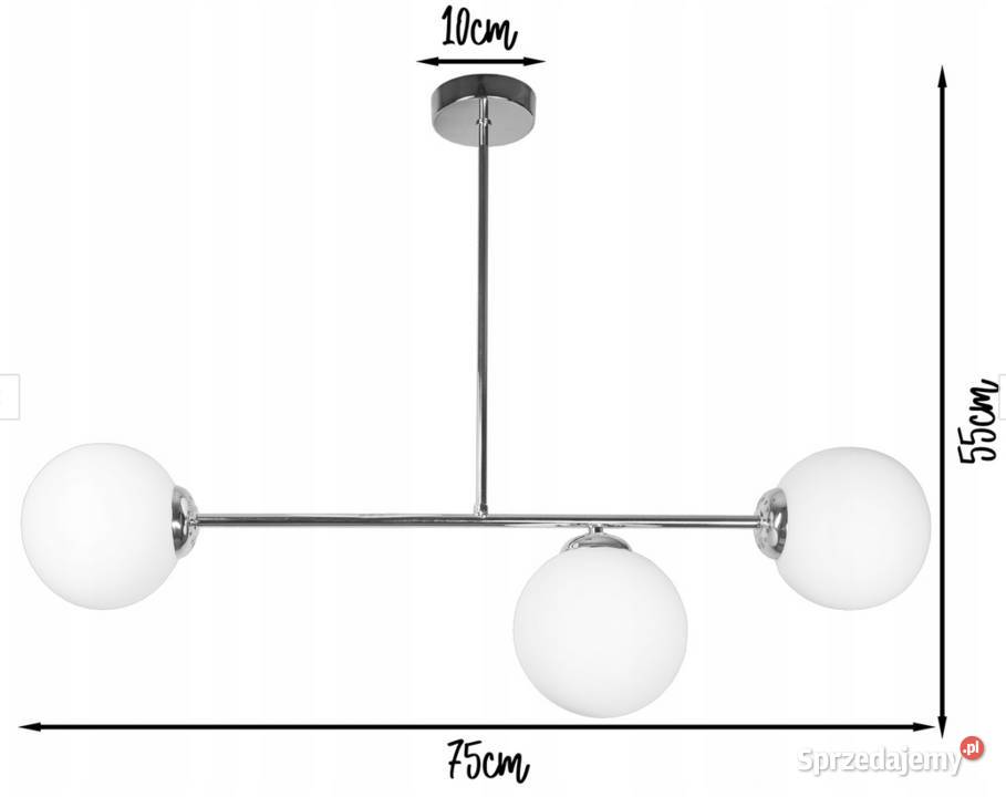 LAMPA WISZĄCA SUFITOWA ŻYRANDOL CHROM 3 4 5 KULE Dom i Ogród podlaskie Choroszcz