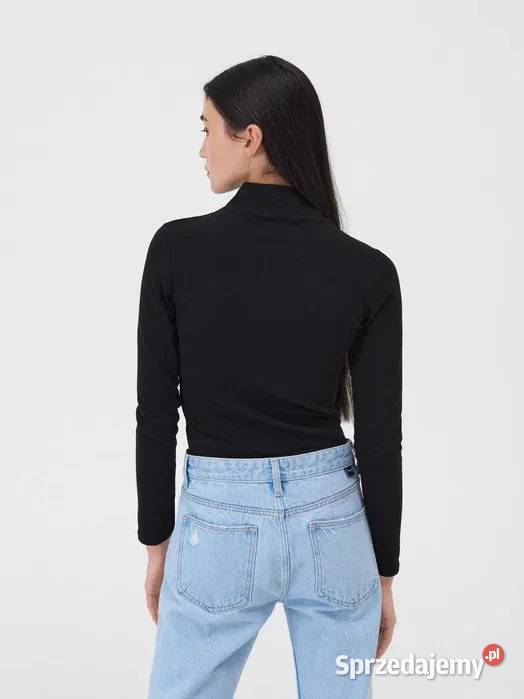 czarna bluzka ze stójką Sinsay Bluzki i koszule Olkusz