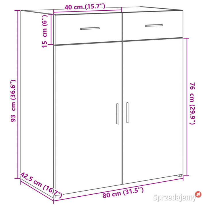 Szafka czarna 80x425x93 materiał drewnopochodny Warszawa